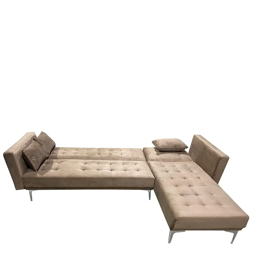 ArteLibre Καναπές Κρεβάτι Γωνιακός ArteLibre ARION Καφέ Ύφασμα 244x162x84cm - 14290031 - inde.gr