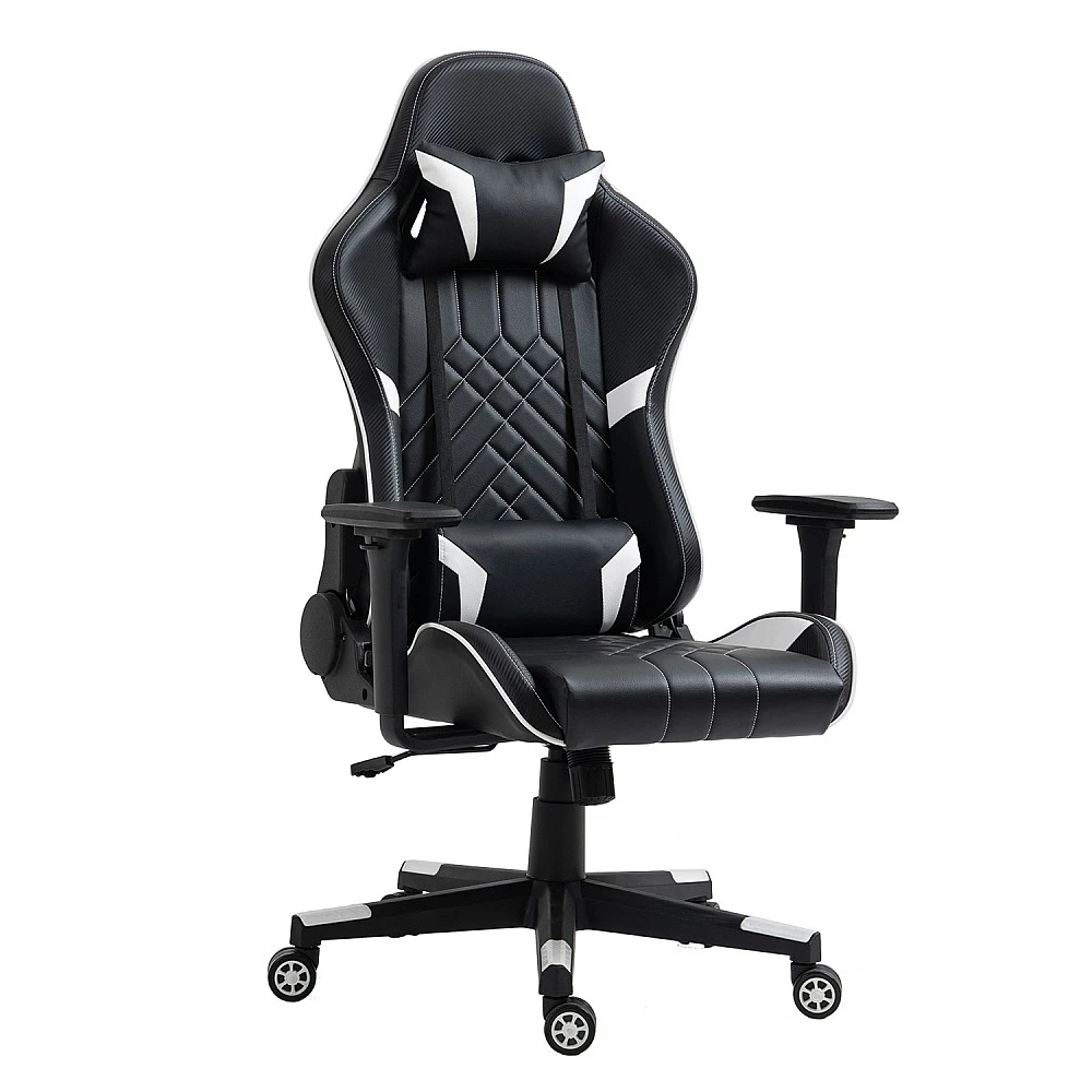 ArteLibre Καρέκλα Γραφείου ArteLibre Gaming NASS Μαύρο/Λευκό PVC 72x55x122-131cm - 14730015 - inde.gr