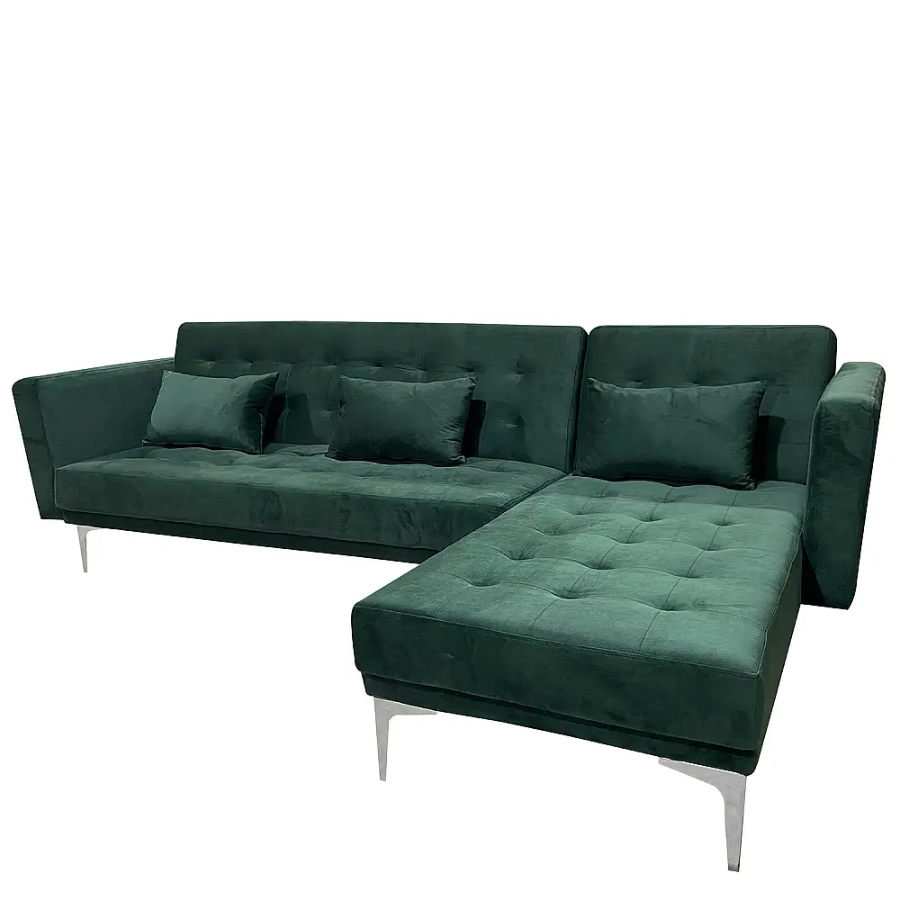 ArteLibre Καναπές Κρεβάτι Γωνιακός ArteLibre ARION Πράσινο Ύφασμα 244x162x84cm - 14290032 - inde.gr