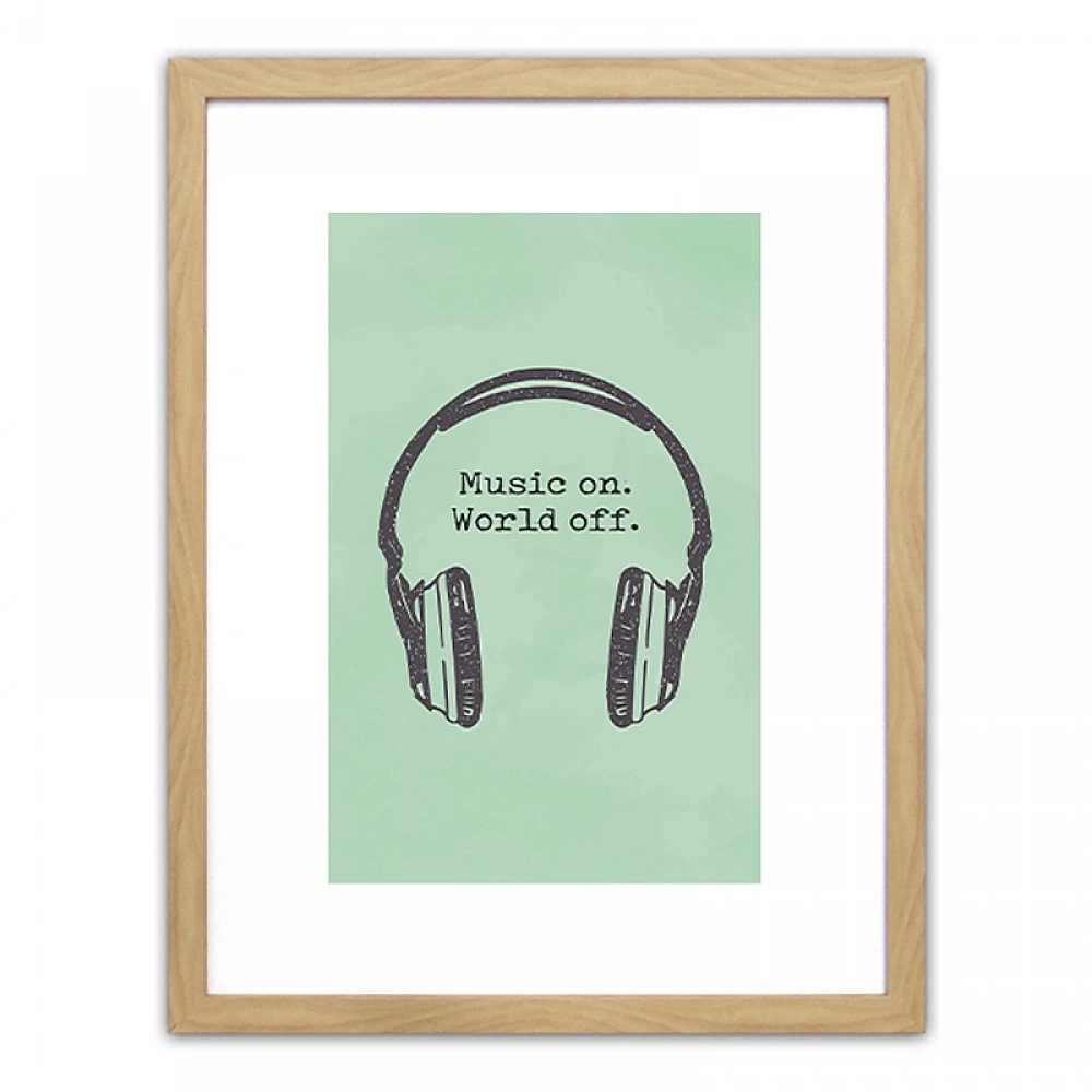 ArteLibre Πίνακας Σε Κορνίζα ArteLibre Πλαστικό 'Music On. World Off.' 35x45x1.8cm - 14680063 - inde.gr