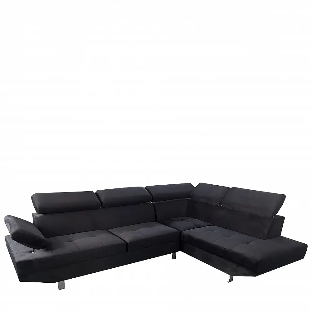 ArteLibre Καναπές Γωνιακός ArteLibre OZMA Μαύρο Ύφασμα 254x160x70cm - 14290037 - inde.gr