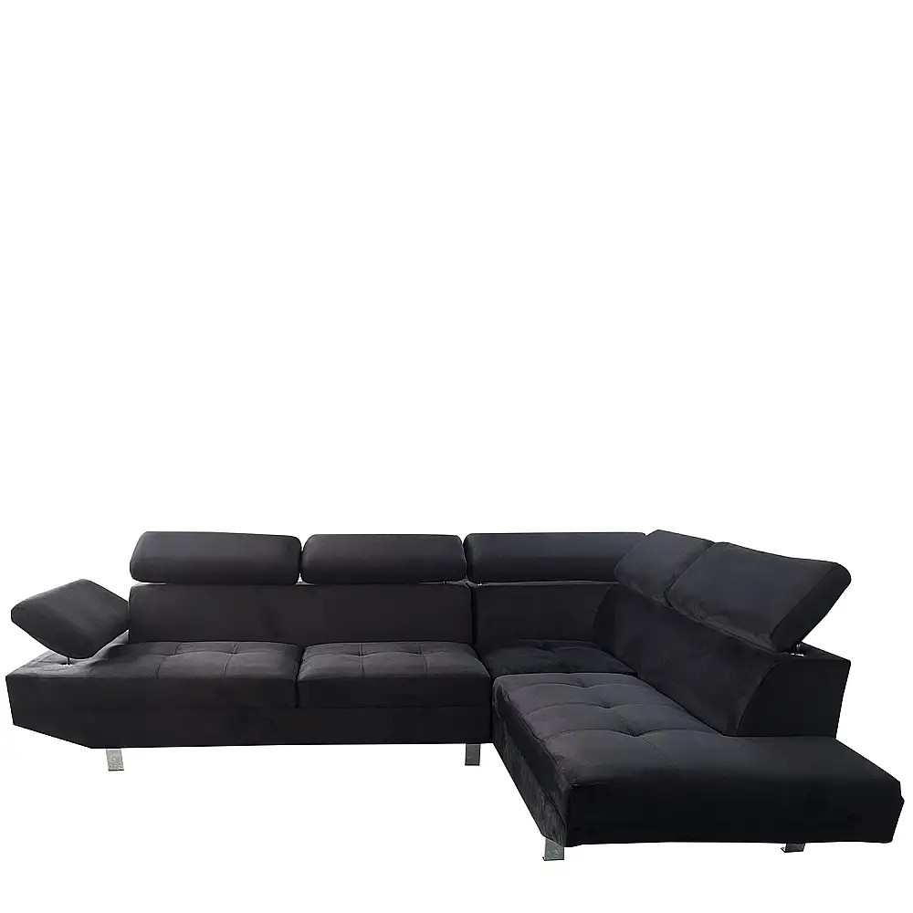 ArteLibre Καναπές Γωνιακός ArteLibre OZMA Μαύρο Ύφασμα 254x160x70cm - 14290037 - inde.gr