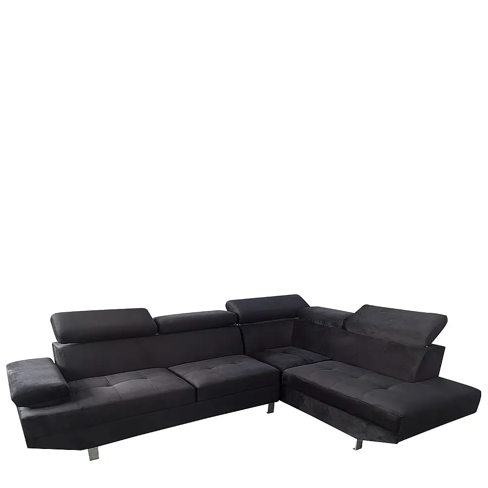 ArteLibre Καναπές Γωνιακός ArteLibre OZMA Μαύρο Ύφασμα 254x160x70cm - 14290037 - inde.gr