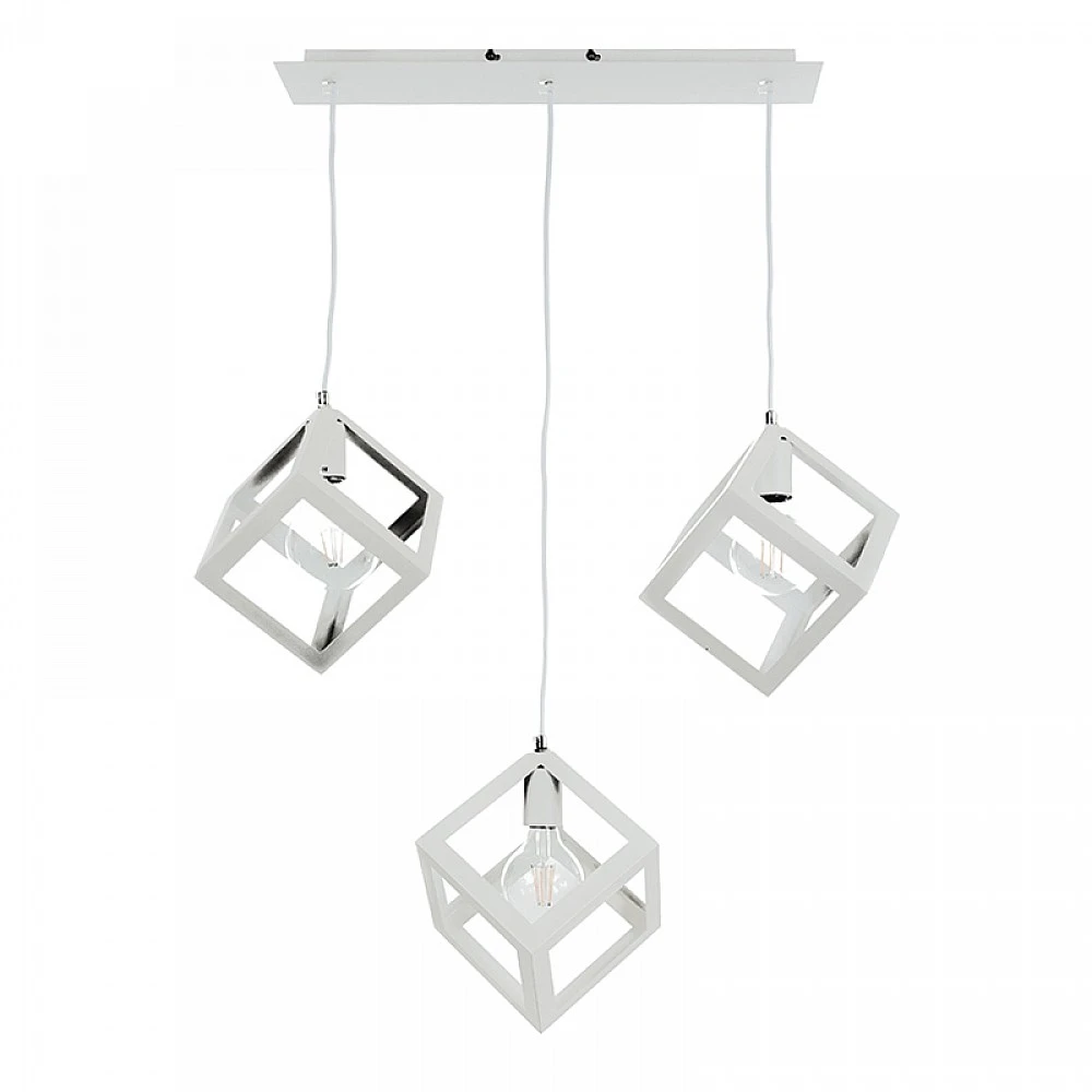 InLight Κρεμαστό φωτιστικό από λευκό μέταλλο 3XE27 D:60cm (4400-3-WH-ΡΑΓΑ)