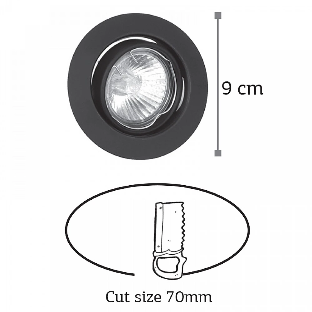 InLight Χωνευτό σποτ από οξυντέ μέταλλο 1XGU10 D:9cm (43277-Οξυντέ)