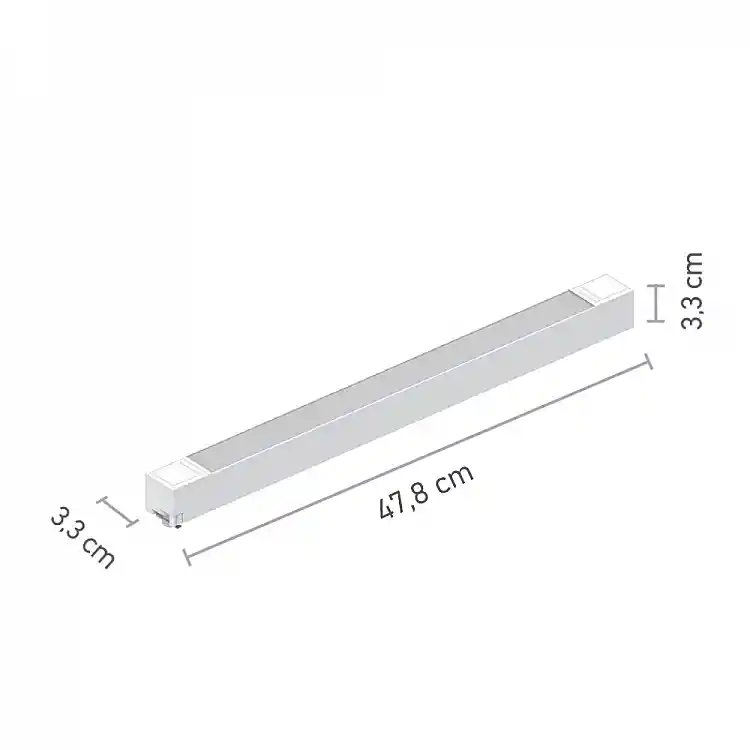 InLight Γραμμικό φωτιστικό LED 35W 4000K για μονοφασική ράγα σε μαύρη απόχρωση D:47,5cmX3,3cm (T02702-BL)