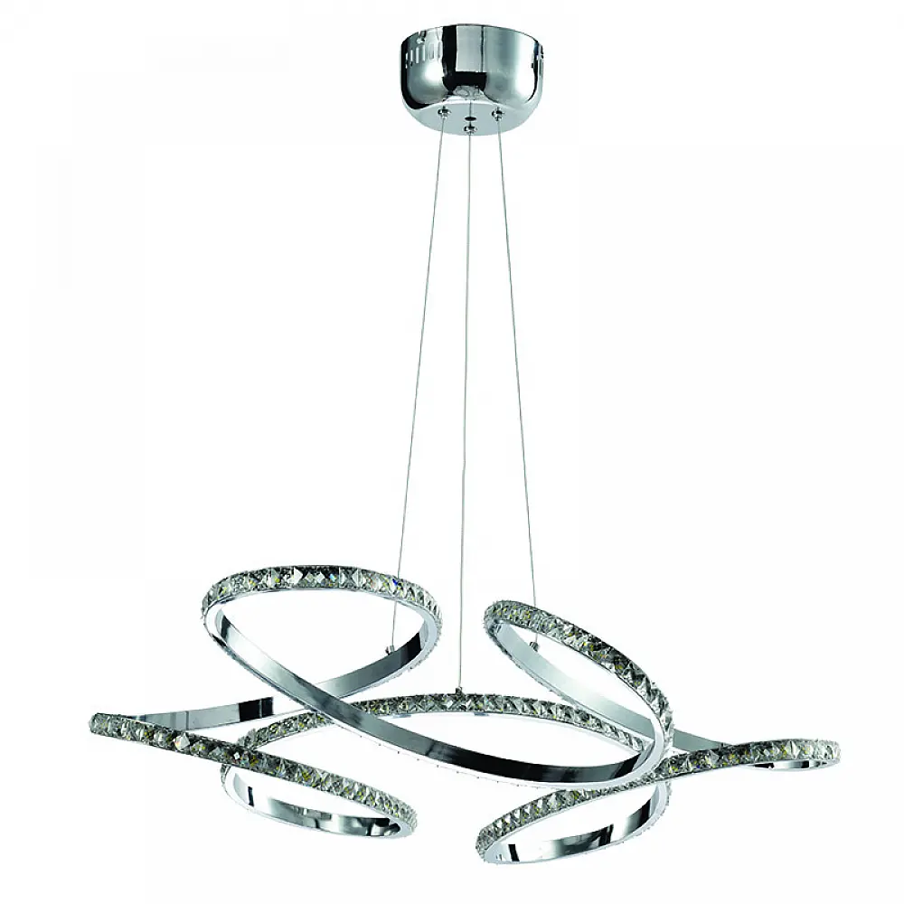 InLight Κρεμαστό φωτιστικό LED 85W 4000K από χρώμιο αλουμίνιο και κρύσταλλα D:60cm (6181-Χρώμιο) InLight Κρεμαστό φωτιστικό LED 85W 4000K από χρώμιο αλουμίνιο και κρύσταλλα D:60cm (6181-Χρώμιο)