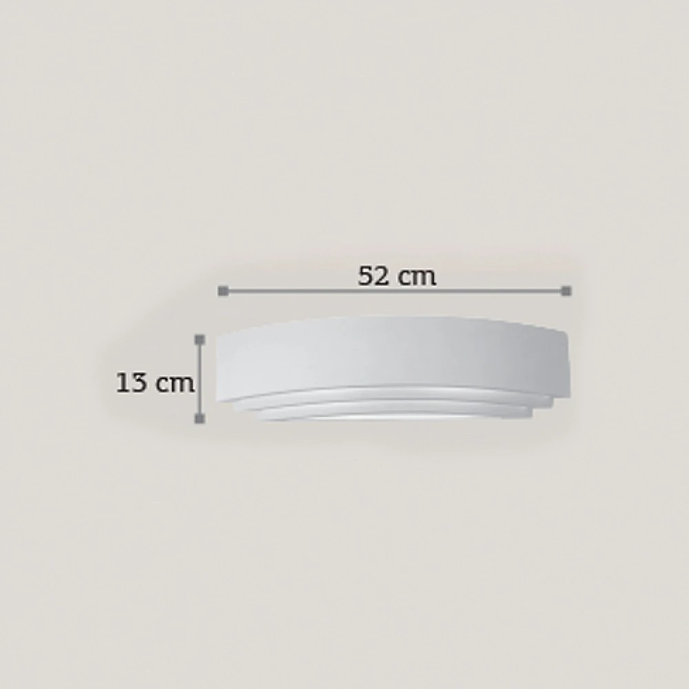 InLight Επιτοίχιο φωτιστικό λευκό από γύψο 2XE24 D:52cm (43389)