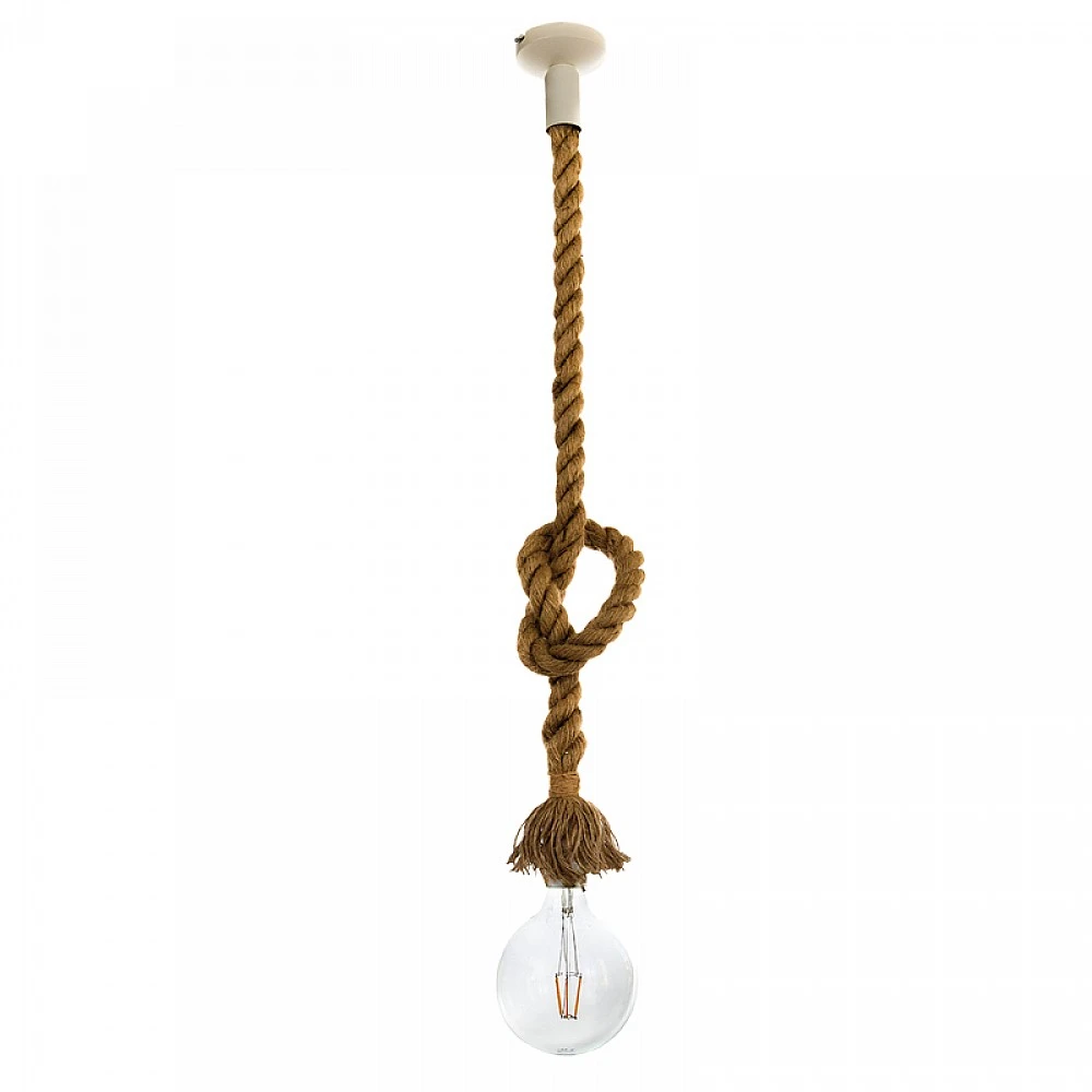InLight Κρεμαστό φωτιστικό από καφέ σχοινί 1XE27 D:130cm (4381-1-WH)