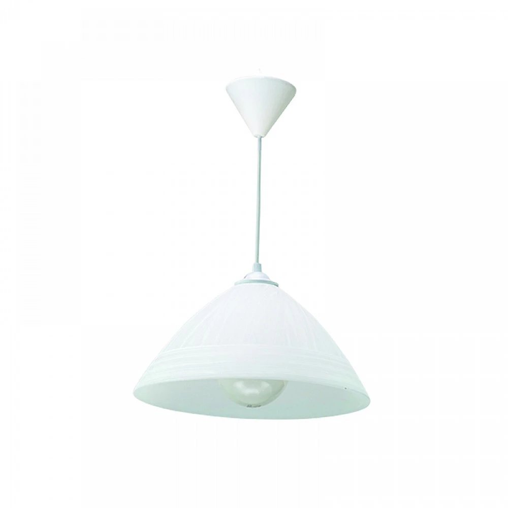 InLight Κρεμαστό φωτιστικό από λευκό γυαλί 1XE27 D:30cm (4409-Β-Λευκό)