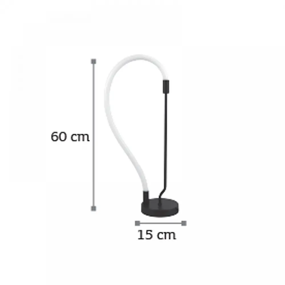 InLight Επιτραπέζιο φωτιστικό LED 18W 3000K από μαύρο μέταλλο και σωλήνα σιλικόνης D:60cm (3010)