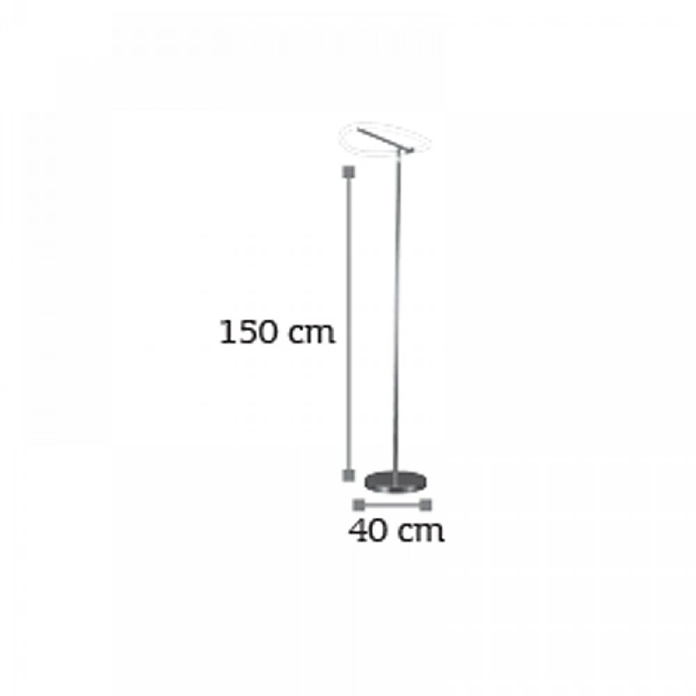 Apple Επιδαπέδιο φωτιστικό LED 20W 3000K από χρώμιο μέταλλο και σωλήνα σιλικόνης D:150cm (45011-CH)
