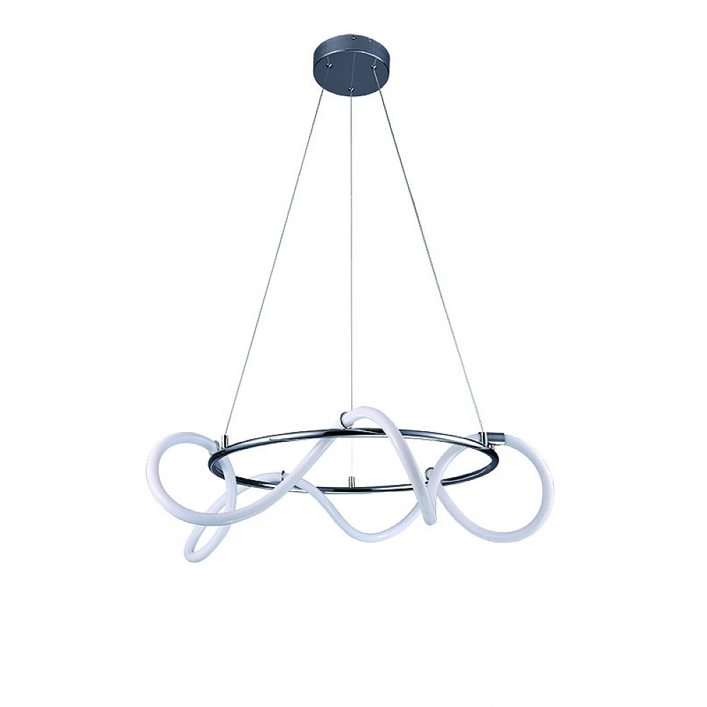 InLight Κρεμαστό φωτιστικό LED 60W 3000K από χρώμιο μέταλλο και σωλήνα σιλικόνης D:60cm (6017-B-CH)