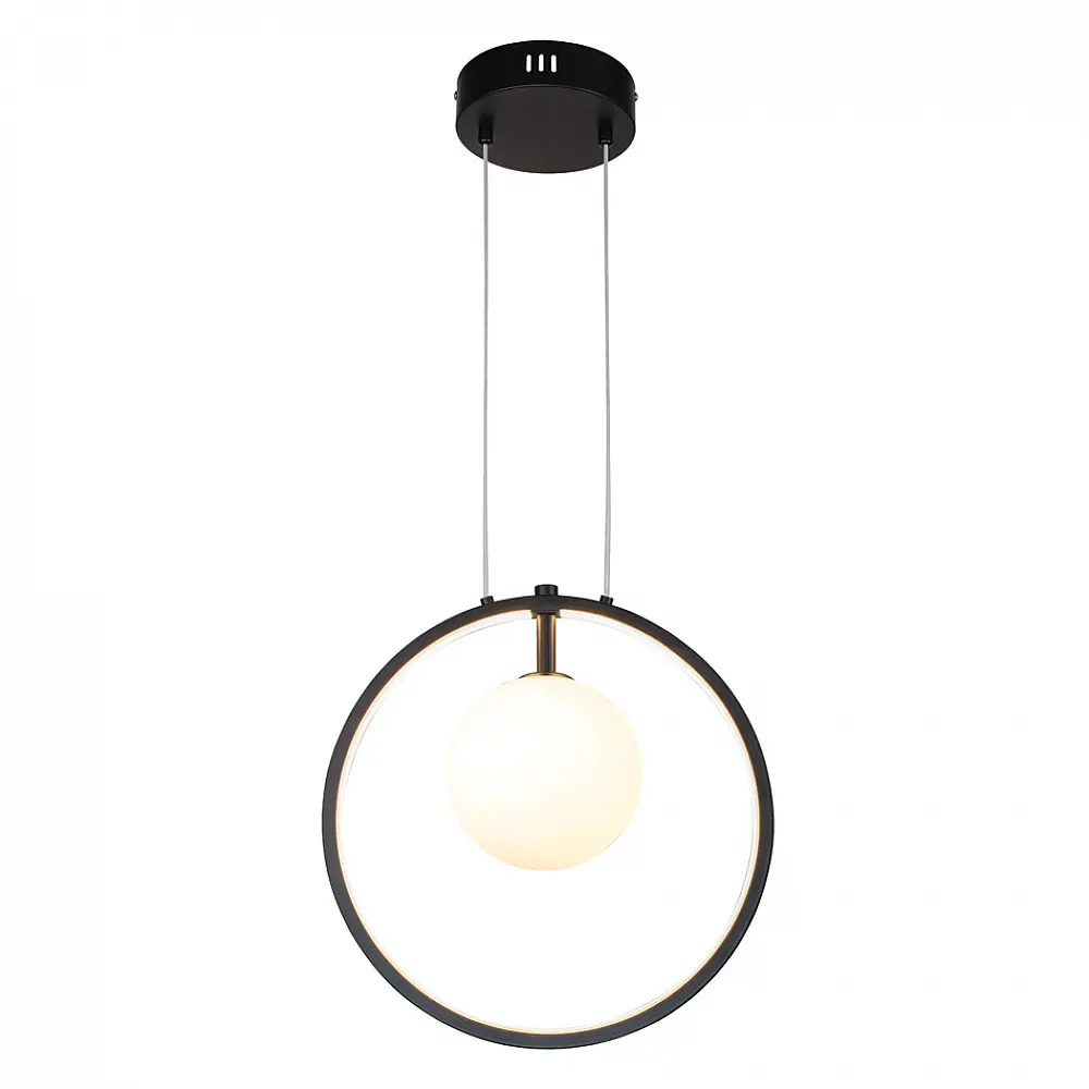 InLight Κρεμαστό φωτιστικό LED 14W 3000K και 1XG9 σε μαύρο χρώμα D:30cm (6061-BL)