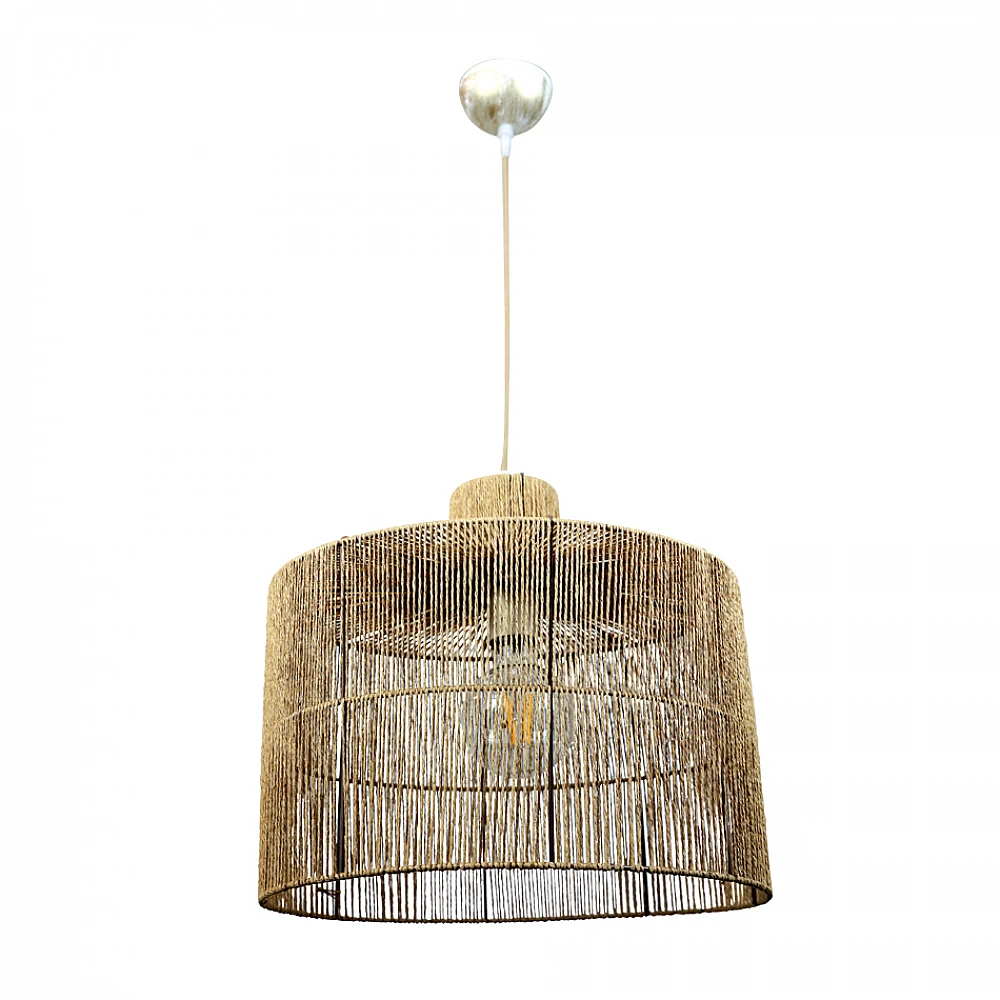 InLight Κρεμαστό φωτιστικό καφέ από σχοινί 1XE27 D:40cm (4030)