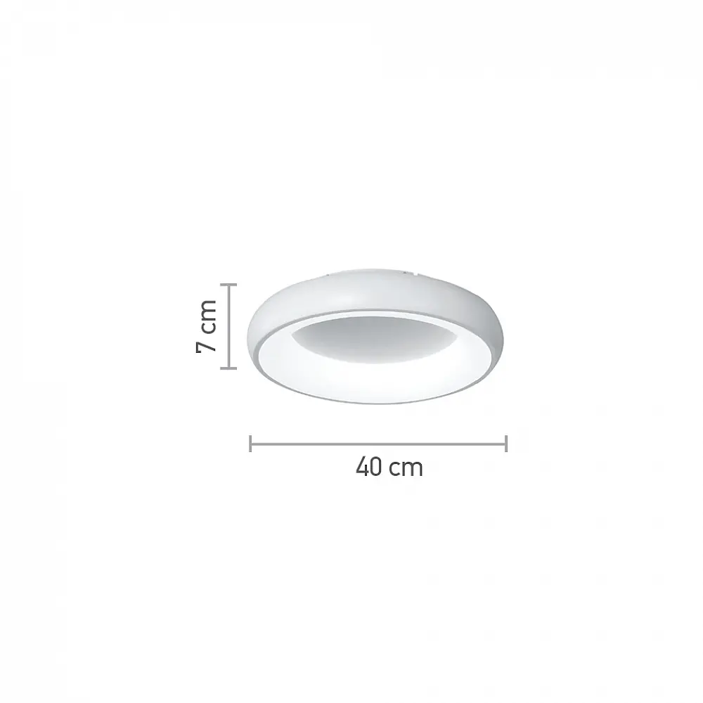 InLight Πλαφονιέρα οροφής LED 24W 3CCT (by tuya) από λευκό ακρυλικό D:40cm (42020-B-White)