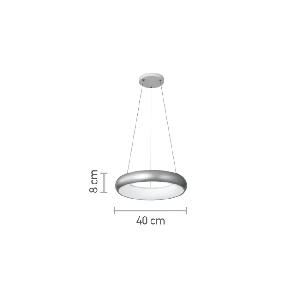 InLight Κρεμαστό φωτιστικό LED 24W 3CCT από χρυσαφί και λευκό ακρυλικό D:40cm (42024-B-Golden)