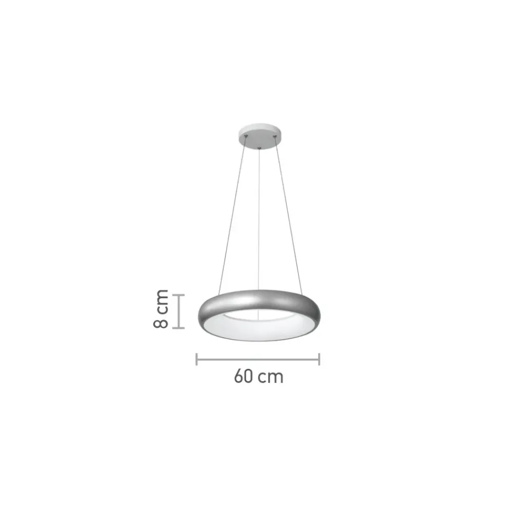 InLight Κρεμαστό φωτιστικό LED 36W 3CCT από χρυσαφί και λευκό ακρυλικό D:60cm (42024-A-Golden)