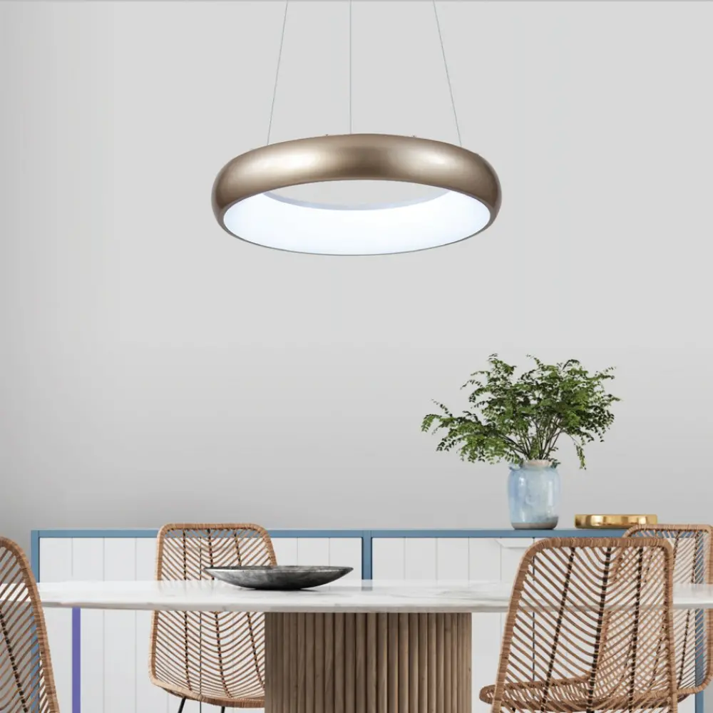 InLight Κρεμαστό φωτιστικό LED 24W 3CCT από μαύρο και λευκό ακρυλικό D:40cm (42023-B-Black)