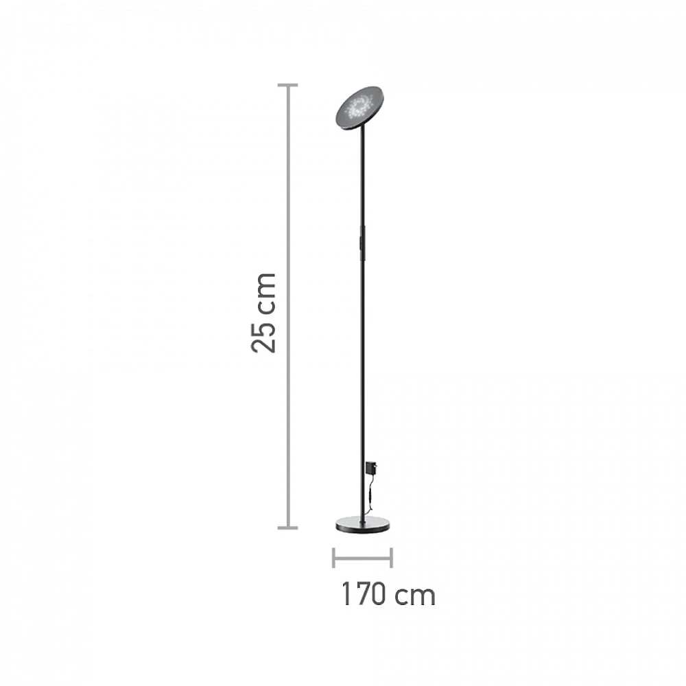 InLight Επιδαπέδιο φωτιστικό LED 24W RGB-CCT with controller από μαύρο μέταλλο και ακρυλικό D:170cm (45023)