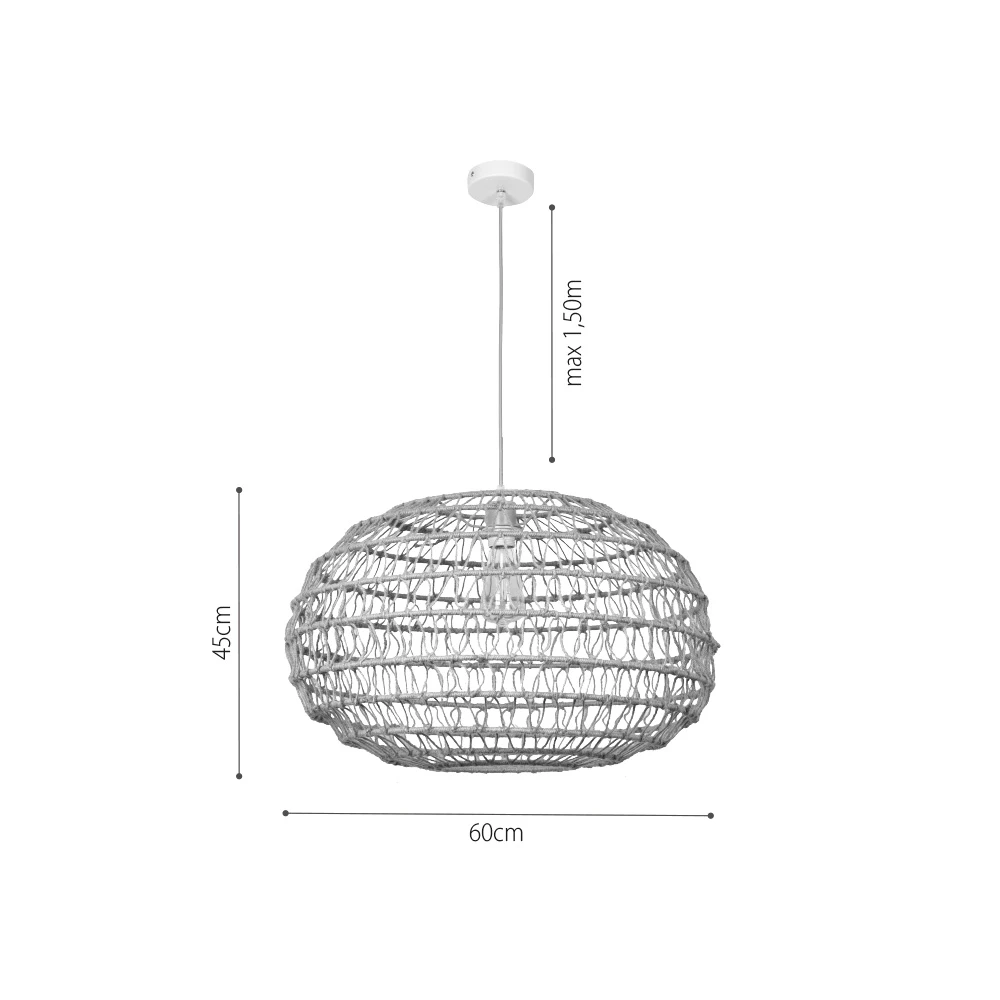 InLight Κρεμαστό Φωτιστικό από σχοινί 1xE27 D:60cm (4041-A) InLight Κρεμαστό Φωτιστικό από σχοινί 1xE27 D:60cm (4041-A)
