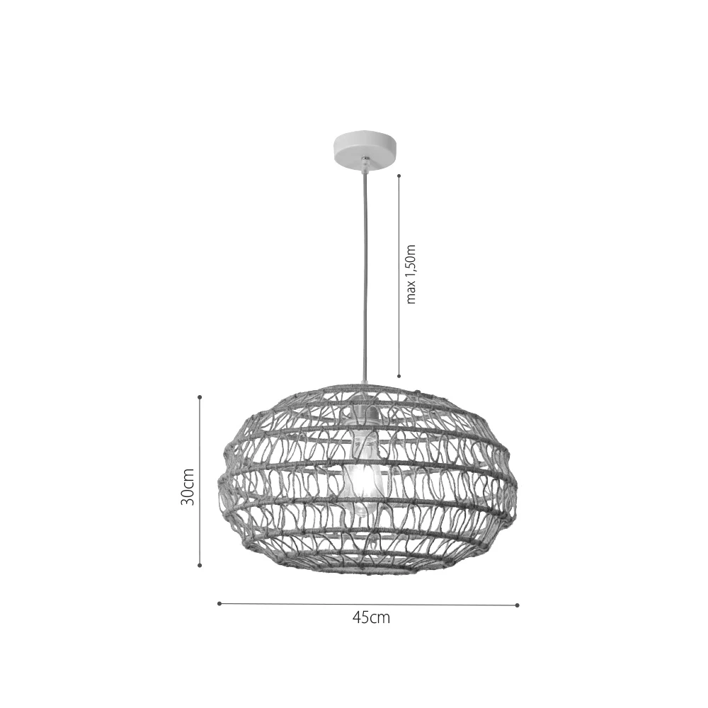 InLight Κρεμαστό Φωτιστικό από σχοινί 1xE27 D:45cm (4041-B) InLight Κρεμαστό Φωτιστικό από σχοινί 1xE27 D:45cm (4041-B)