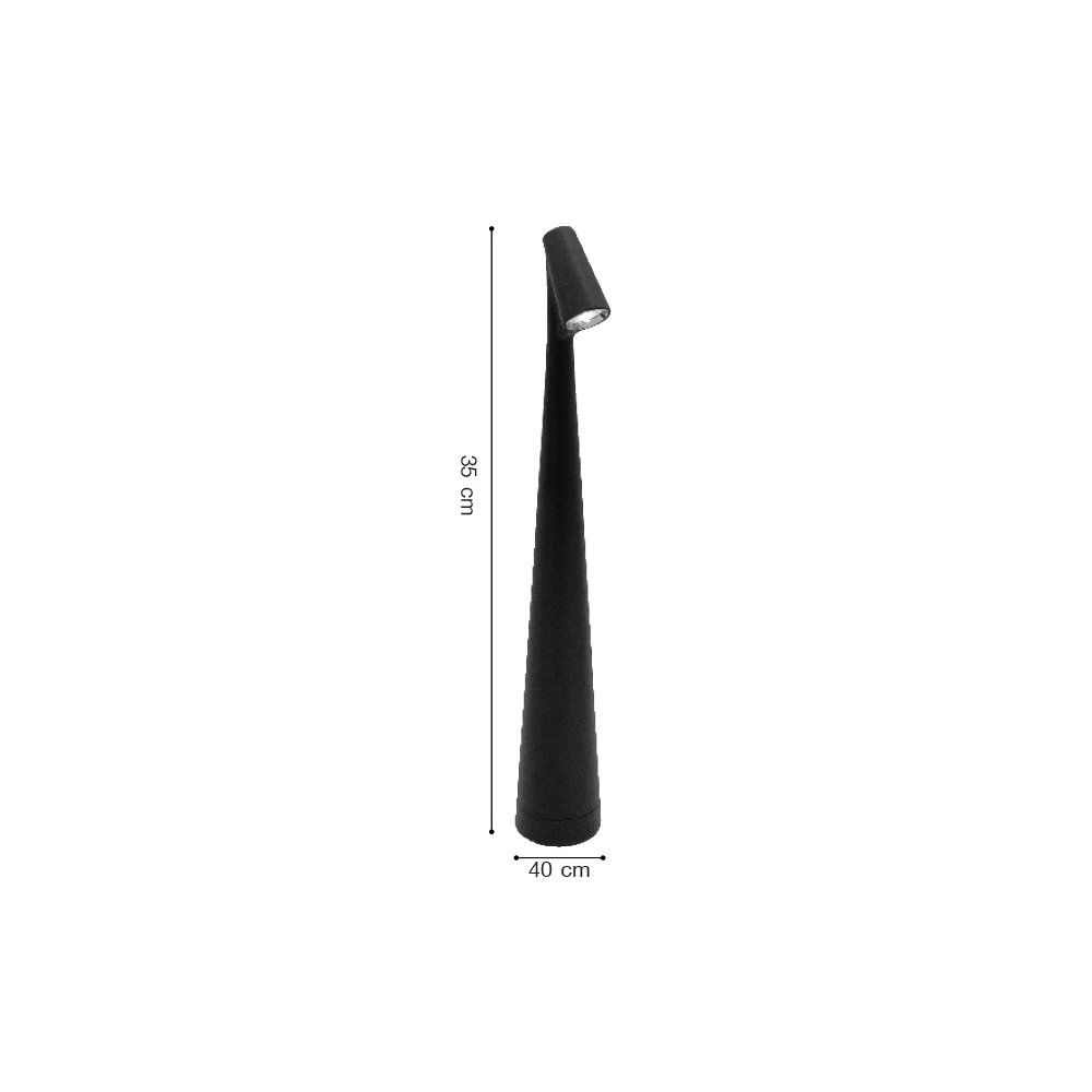 Inlight Rechargeable LED 1,5W 3CCT Touch Table Lamp Black D:35x5cm (3057-Black)