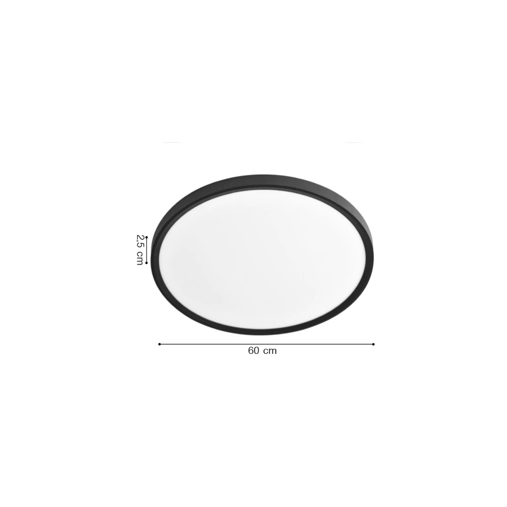 Inlight Πλαφονιέρα οροφής LED 50W 3CCT (by switch on base) σε λευκή απόχρωση D:60x2,5cm (42036-A-White)