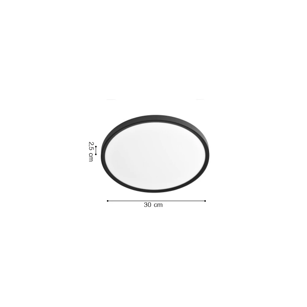Inlight Πλαφονιέρα οροφής LED 24W 3CCT (by switch on base) σε λευκή απόχρωση D:30x2,5cm (42036-D-White)