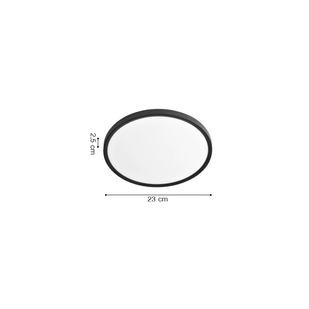 Inlight Πλαφονιέρα οροφής LED 18W 3CCT (by switch on base) σε μαύρη απόχρωση D:23x2,5cm (42036-E-Black)