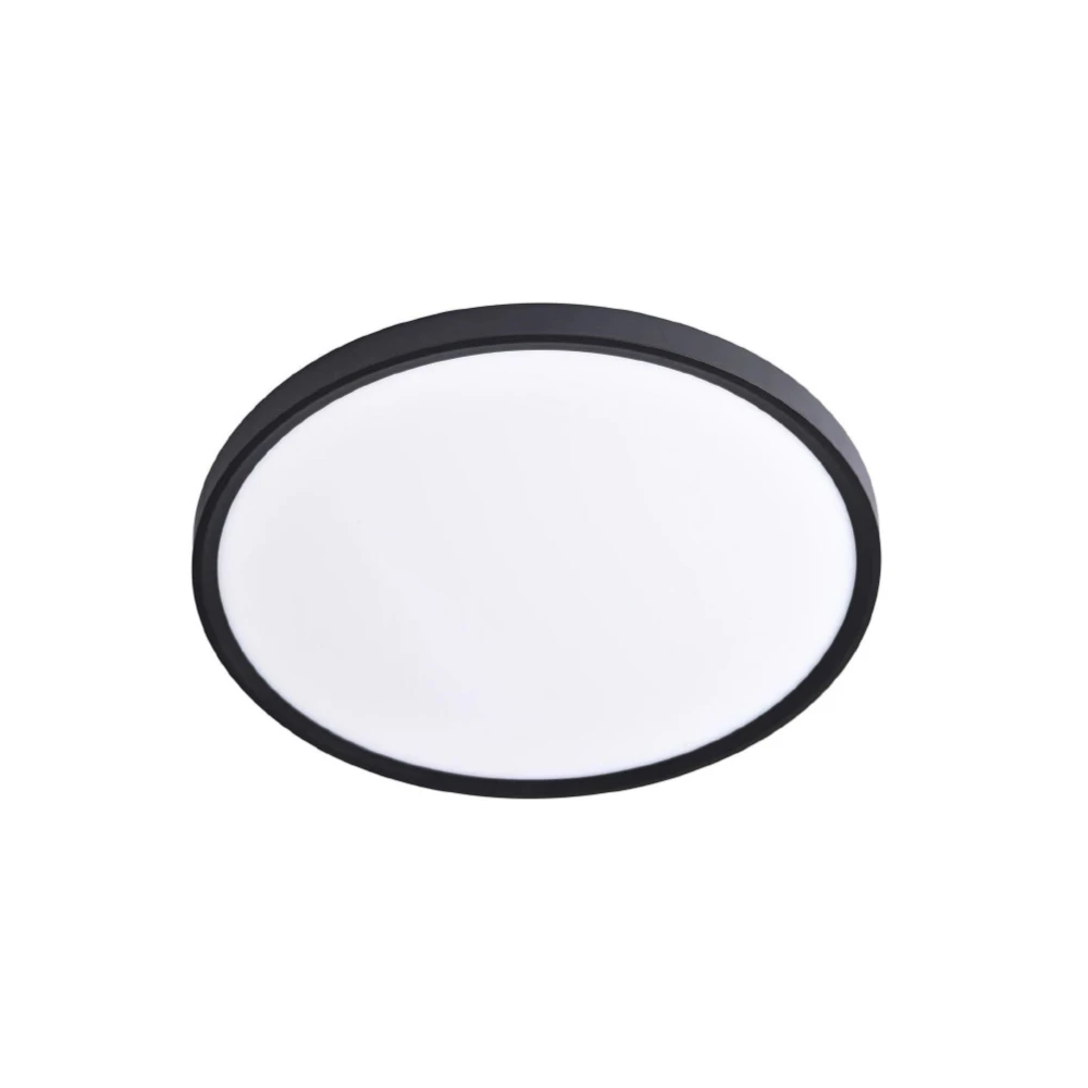 Inlight Πλαφονιέρα οροφής LED 40W 3CCT (by switch on base) σε μαύρη απόχρωση D:50x2,5cm (42036-B-Black)