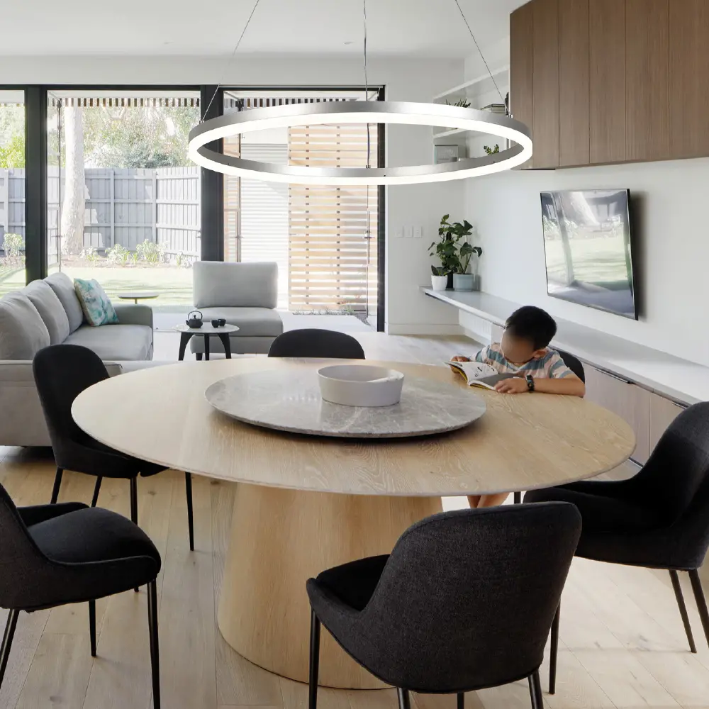 Inlight Κρεμαστό φωτιστικό LED 45W 3CCT (by switch on base) D:60cm (6095-C-Silver) Inlight Κρεμαστό φωτιστικό LED 45W 3CCT (by switch on base) D:60cm (6095-C-Silver)