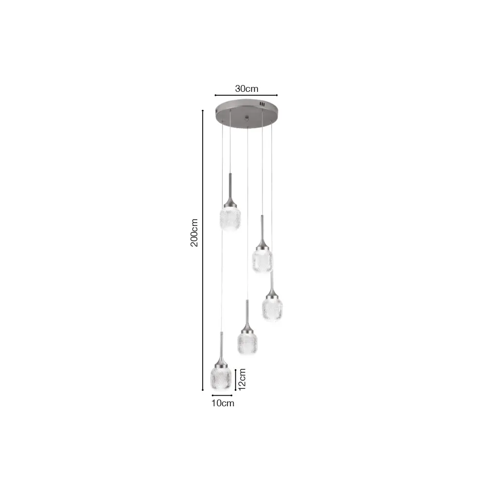 Inlight Κρεμαστό φωτιστικό LED 5*10W από χρυσαφί μέταλλο και ακρυλικό D:30x200cm (4077-5-Golden) Inlight Κρεμαστό φωτιστικό LED 5*10W από χρυσαφί μέταλλο και ακρυλικό D:30x200cm (4077-5-Golden)