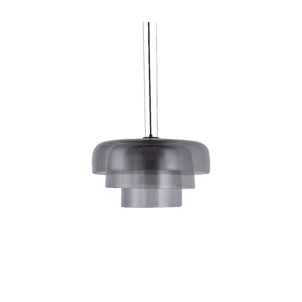 Inlight Κρεμαστό Φωτιστικό LED 12W 3000Κ απο φιμέ γυαλί D:42x23cm (4068-Smoky)