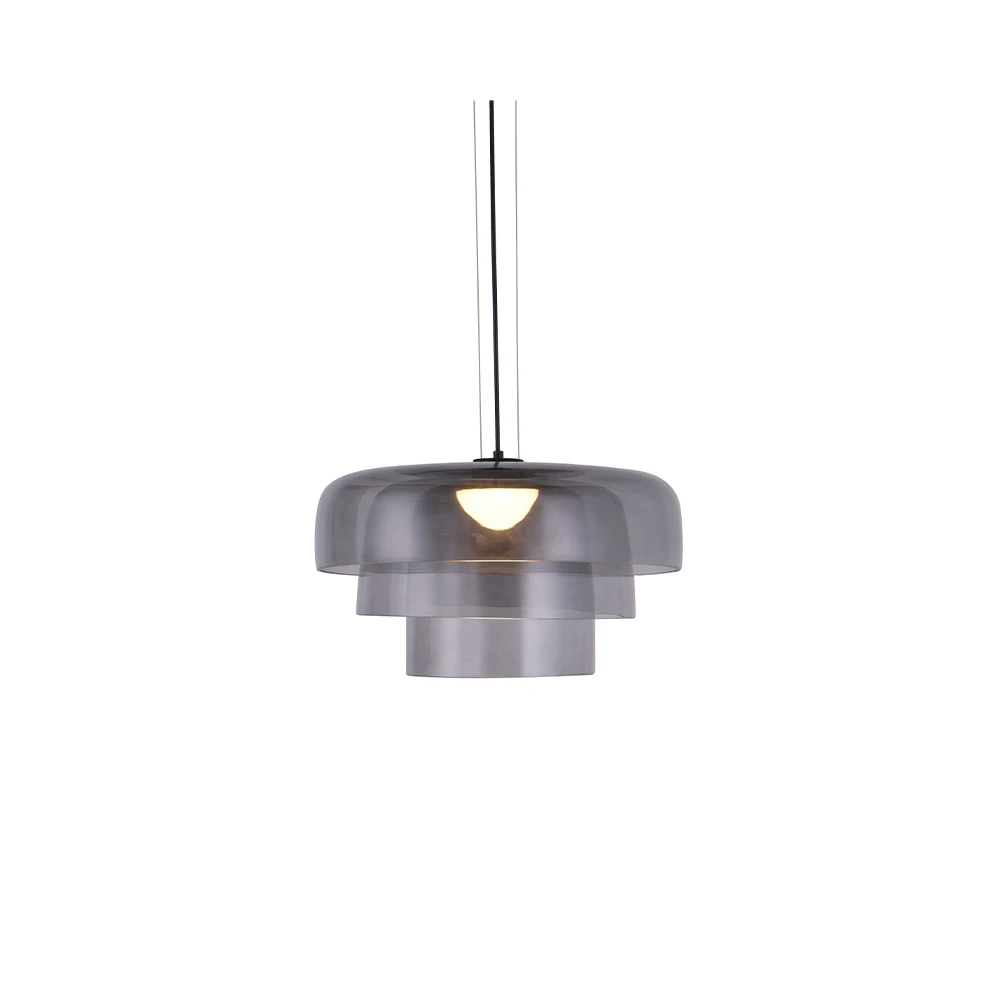 Inlight Κρεμαστό Φωτιστικό LED 12W 3000Κ απο φιμέ γυαλί D:42x23cm (4068-Smoky)
