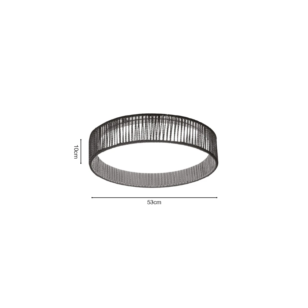 Inlight Πλαφονιέρα οροφής LED 45W 3CCT (by switch on base) από σχοινί και ακρυλικό D:53cm (42039-A)