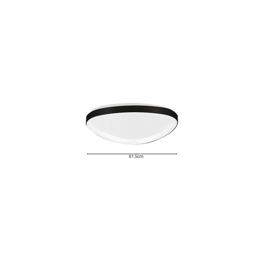 Inlight Πλαφονιέρα οροφής LED 25W 3CCT από μαύρο μέταλλο και ακρυλικό D:61,5x5cm (42043-Black)