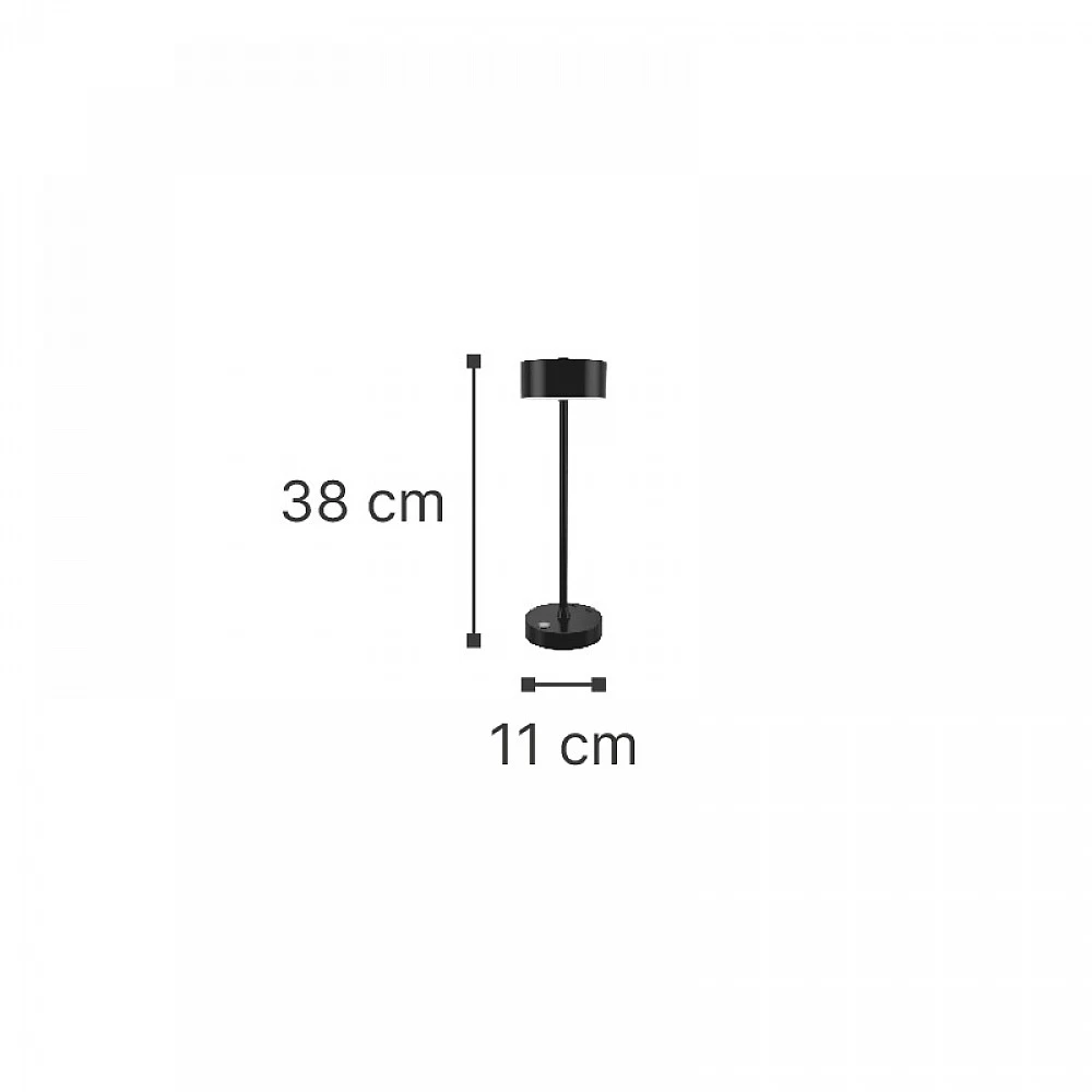 it-Lighting Crater Rechargeable LED 2W 3CCT Touch Table Lamp Black D:38cmx11cm (80100110)