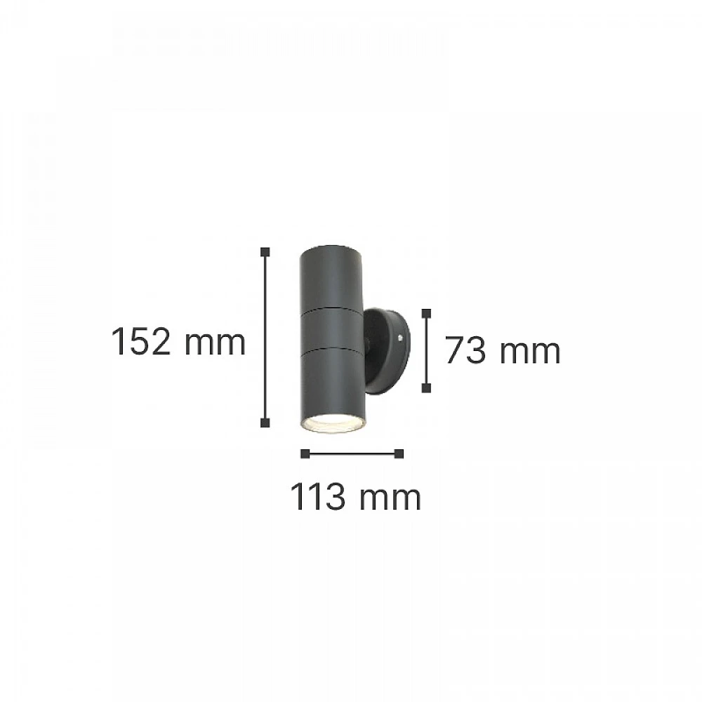 it-Lighting Ouachita 2xGU10 Outdoor Up-Down Wall Lamp Anthracite D15.2cmx11.3cm (80200644) it-Lighting Ouachita 2xGU10 Outdoor Up-Down Wall Lamp Anthracite D15.2cmx11.3cm (80200644)