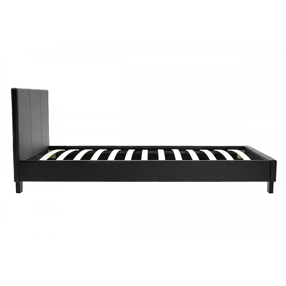 Κρεβάτι Nevil pakoworld 100x200 PU χρώμα μαύρο ματ Κρεβάτι Nevil pakoworld 100x200 PU χρώμα μαύρο ματ