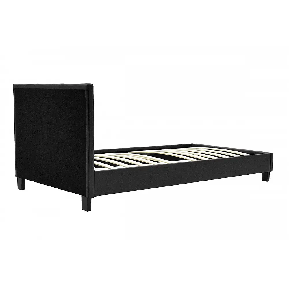 Κρεβάτι Nevil pakoworld 100x200 PU χρώμα μαύρο ματ Κρεβάτι Nevil pakoworld 100x200 PU χρώμα μαύρο ματ