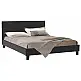 Κρεβάτι Nevil pakoworld 150x200 PU χρώμα μαύρο ματ