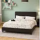 Κρεβάτι Nevil pakoworld 150x200 PU χρώμα μαύρο ματ