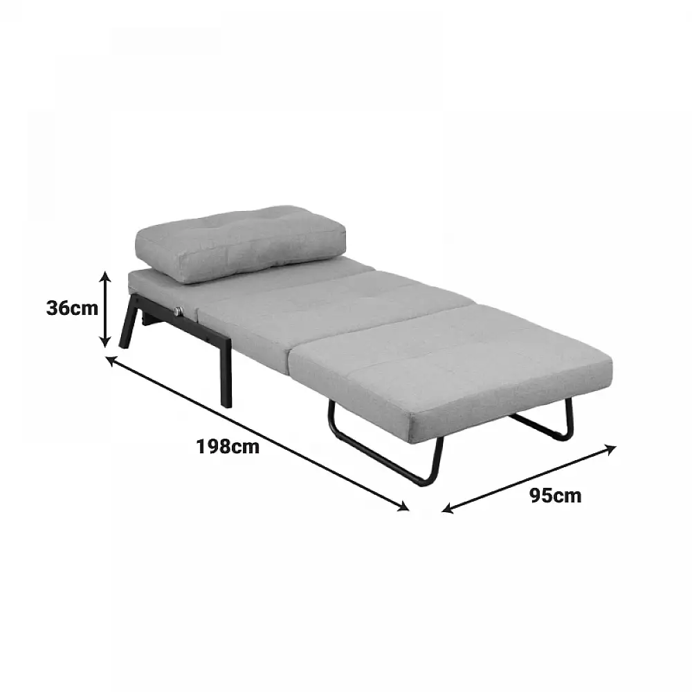 Πολυθρόνα-κρεβάτι Fancy pakoworld ύφασμα σε απόχρωση καφέ με μαύρο πόδι 95x98x70εκ