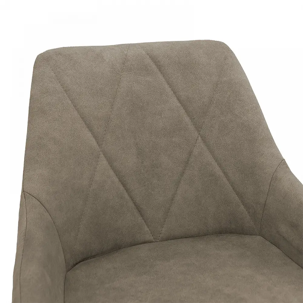 Σκαμπό bar Empower pakoworld μεταλλικό μαύρο-ύφασμα antique γκρι καφέ | 2 τμχ