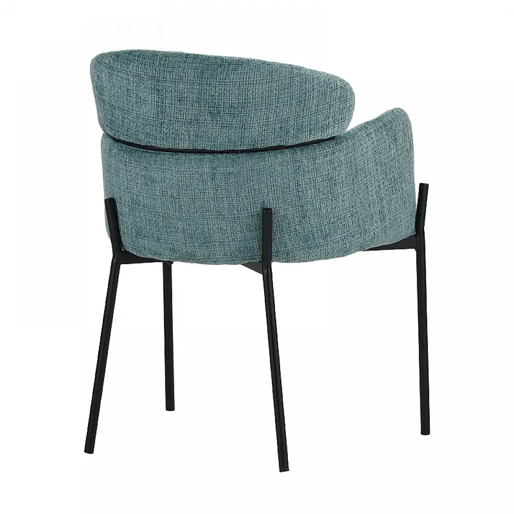 Πολυθρόνα Tolerse Inart πράσινο ύφασμα-πόδι μαύρο μέταλλο 58x57x80εκ | 2 τμχ