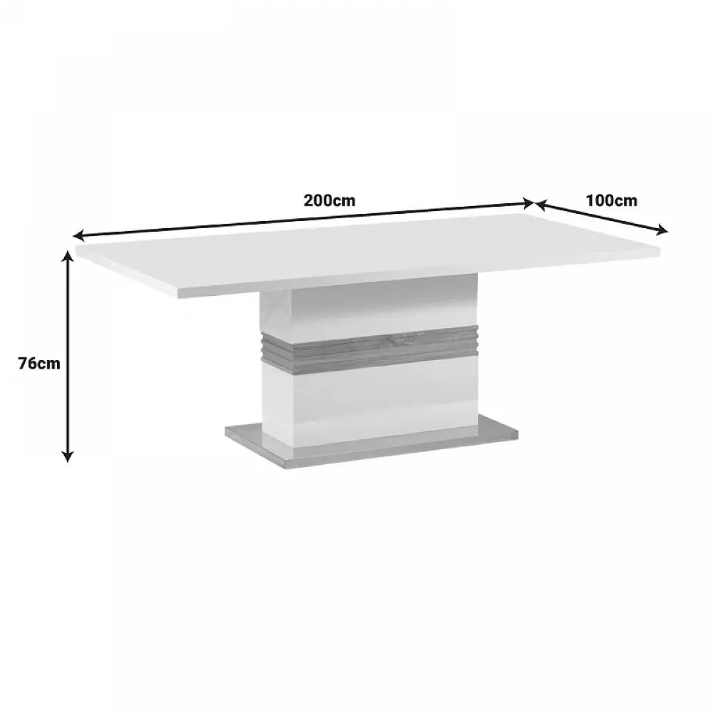 Τραπέζι Zoekrin Inart λευκό mdf 200x100x76εκ