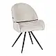 Καρέκλα περιστρεφόμενη Morea pakoworld μπουκλέ ύφασμα σε μπεζ απόχρωση με μαύρα μεταλλικά πόδια 55x63.5x89.5εκ | 2 τμχ