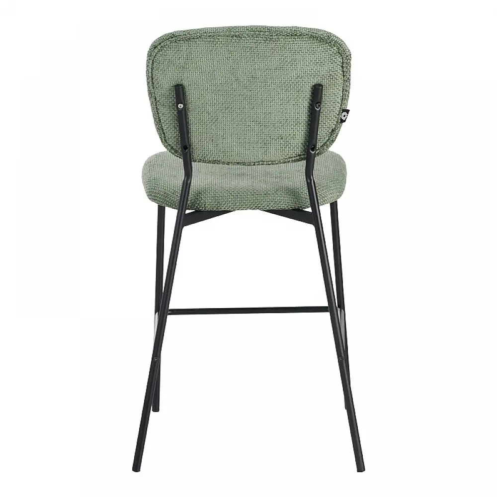 Σκαμπό μπαρ Cathair pakoworld μπουκλέ ύφασμα σε λαδί απόχρωση με μαύρα μεταλλικά πόδια 48x54x100εκ | 2 τμχ