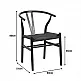 Καρέκλα Wishbone pakoworld rubberwood-σχοινί σε μαύρη απόχρωση 53.5x57x74εκ